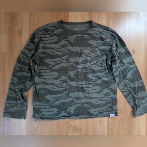 GAP Kid's Olive Green Camo Long-Sleeve Shirt Boys Size 8